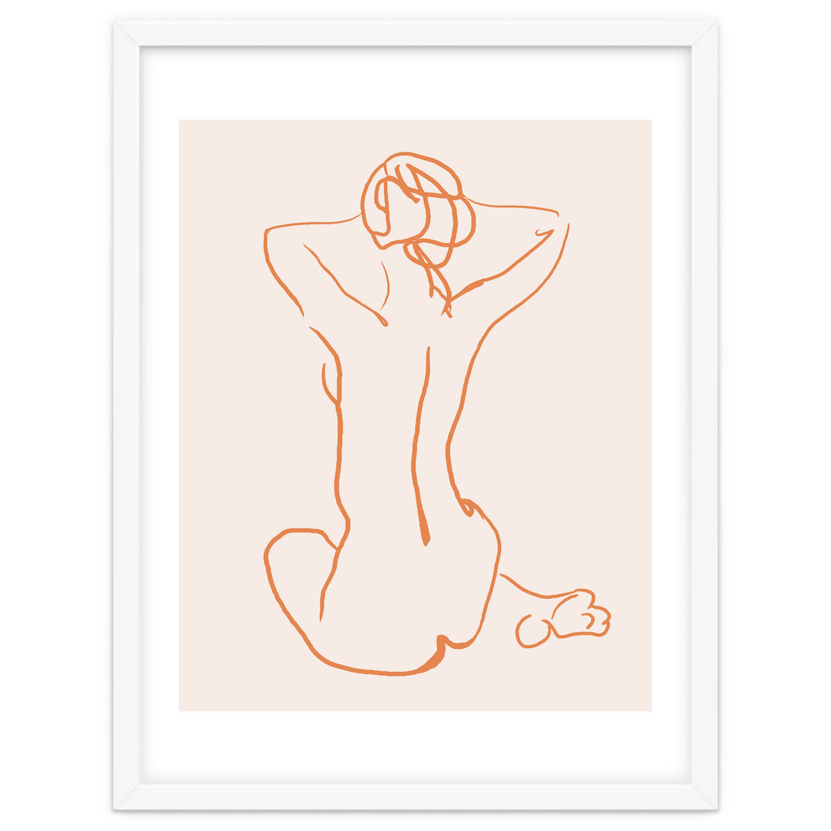 Femina, Abstract Minimal Woman Line Art Sketch, Drawing Feminine Empower Express