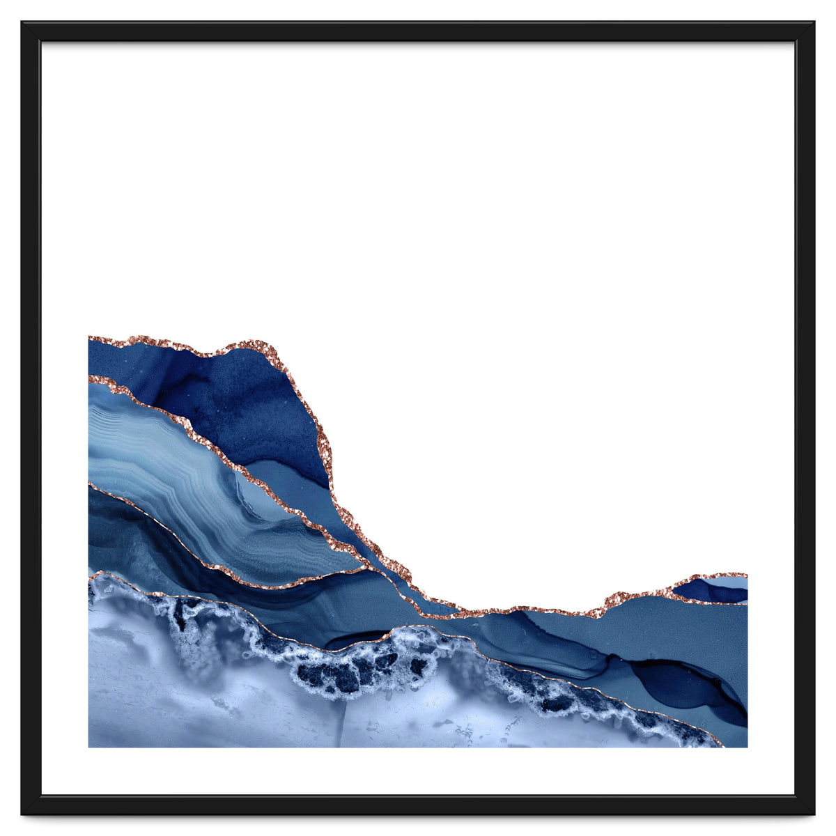 Navy & Rose Gold Agate Texture 19