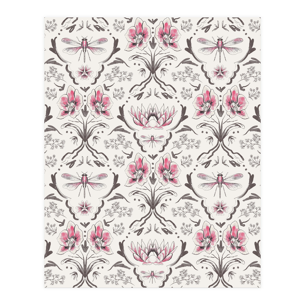 Bohemian Garden Pink Pattern (Print Only)