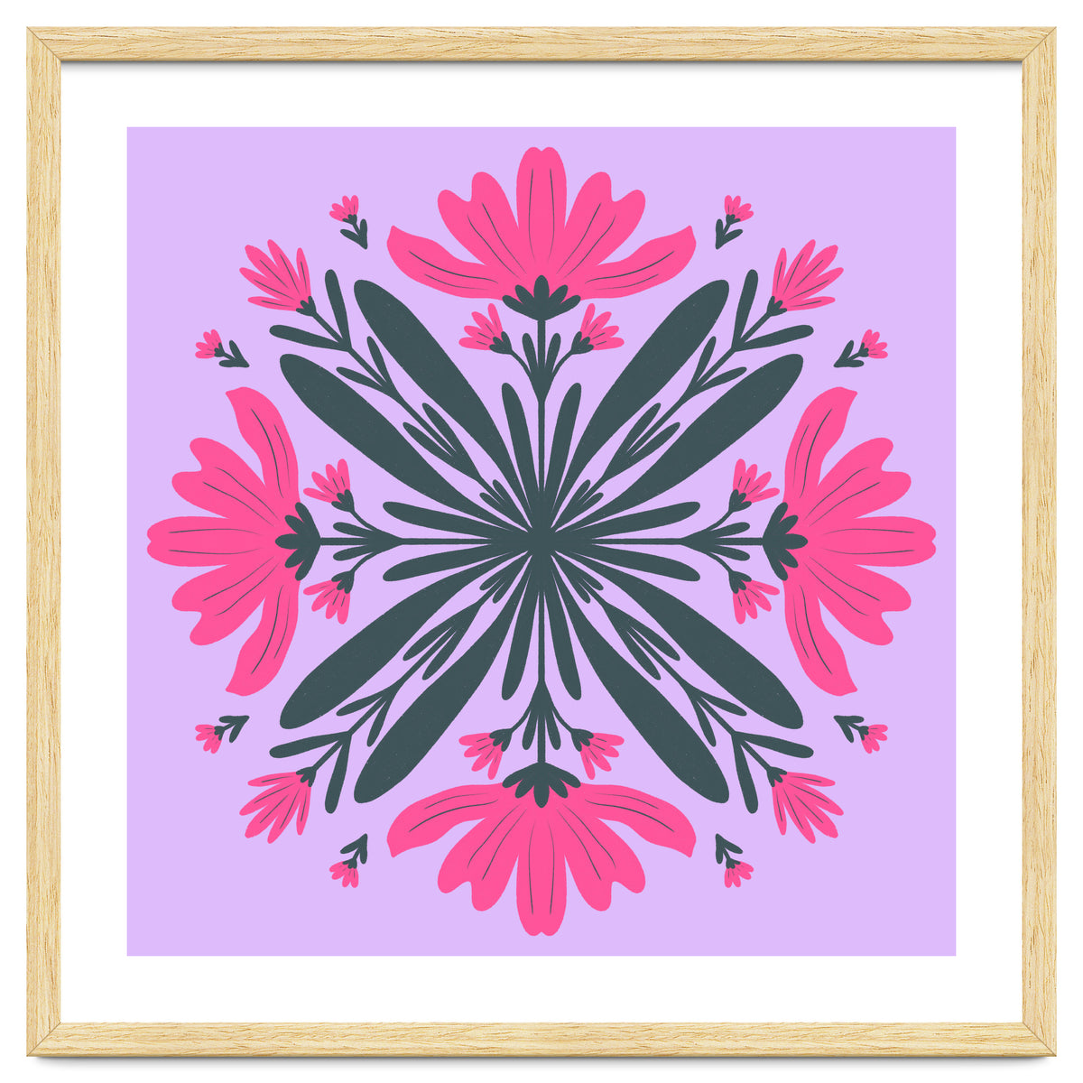 Magenta mandala flowers