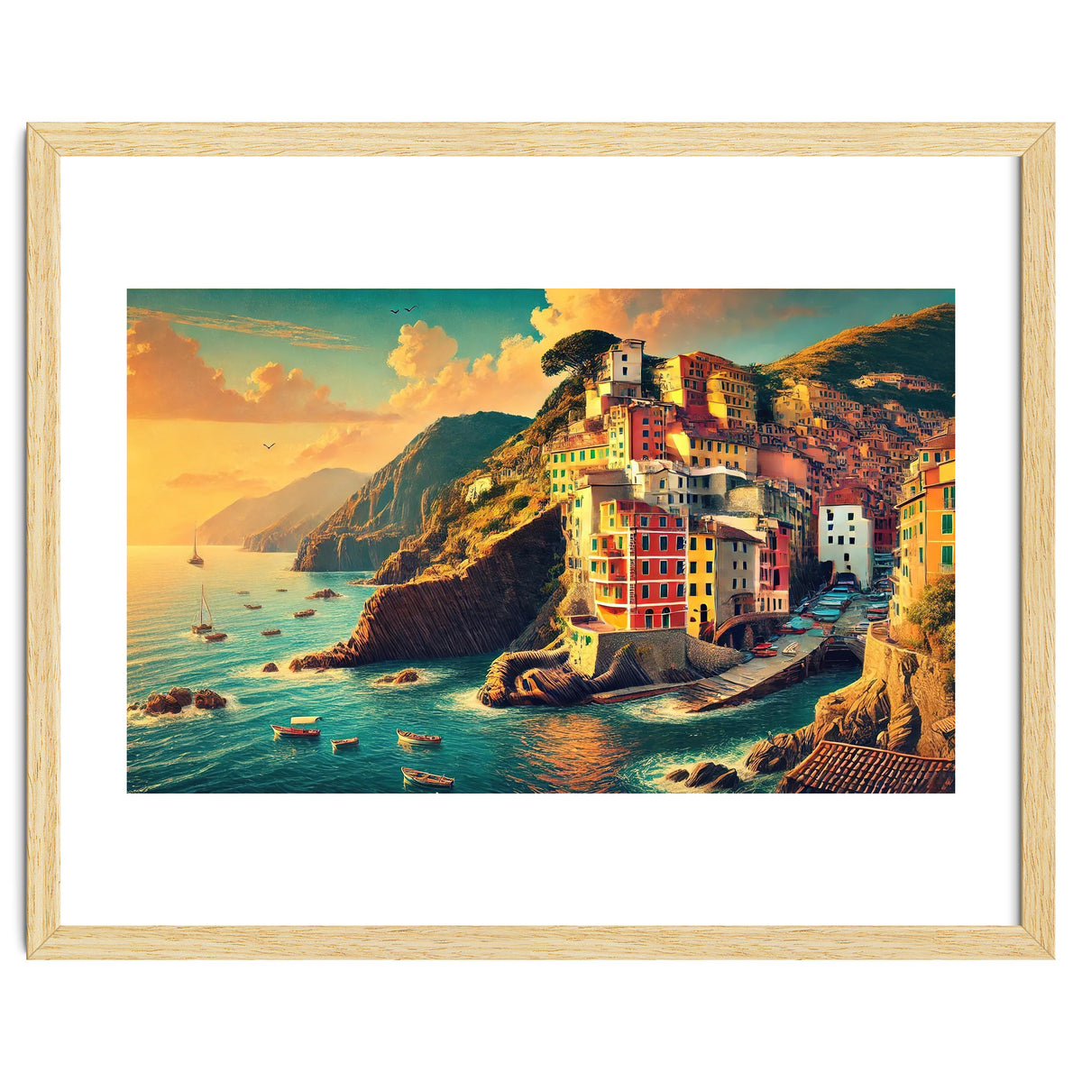 Vintage Cinque Terre Poster, Italy