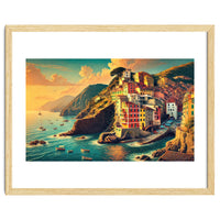 Vintage Cinque Terre Poster, Italy