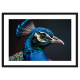 Close Up Peacock Head Blue Green Feather thumbnail