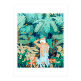 Backyard | Jungle Tropical Nature Painting | Botanical Plant Lady Banana Tree Garden Watercolor (Print Only) thumbnail