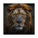 Majestic Lion With Glowing Eyes Close Up Portrait (Print Only) thumbnail