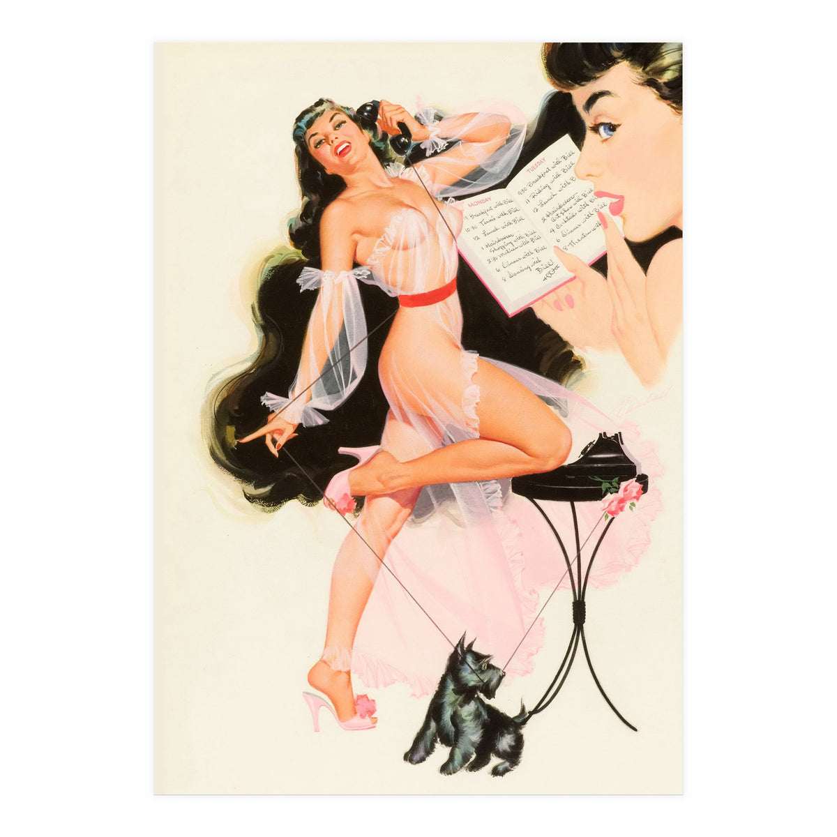 Pinup Girl Dating With Bill (Print Only)