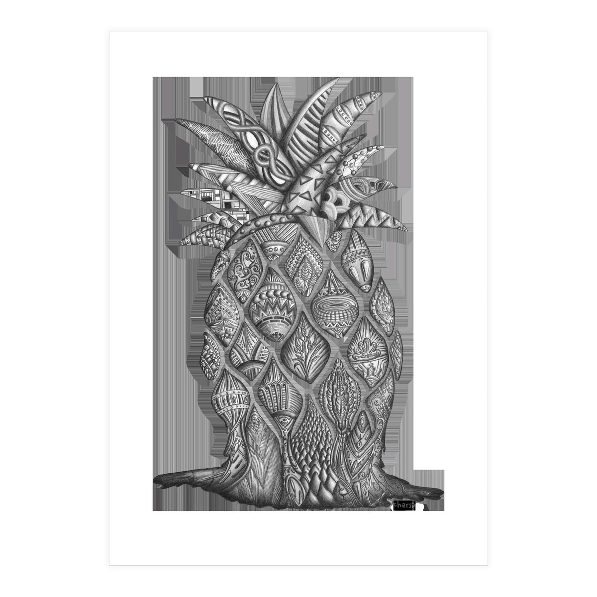 Surreal melting pineapple by Charsy (Print Only)