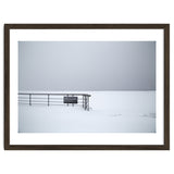 No lifeguards on the sign board in the winter snow beach thumbnail