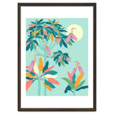 Drawn To The Moon, Stork Heron Flamingo Birds, Tropical Pastel Wildlife Forest Nature, Animals Jungle Bohemian Eclectic Fly thumbnail