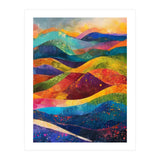 Vibrant Abstract Patchwork Landscape Art (Print Only) thumbnail