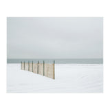 Wood fence in the winter snow beach (Print Only) thumbnail