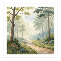 Atmospheric Forest Watercolor Painting (Print Only)
