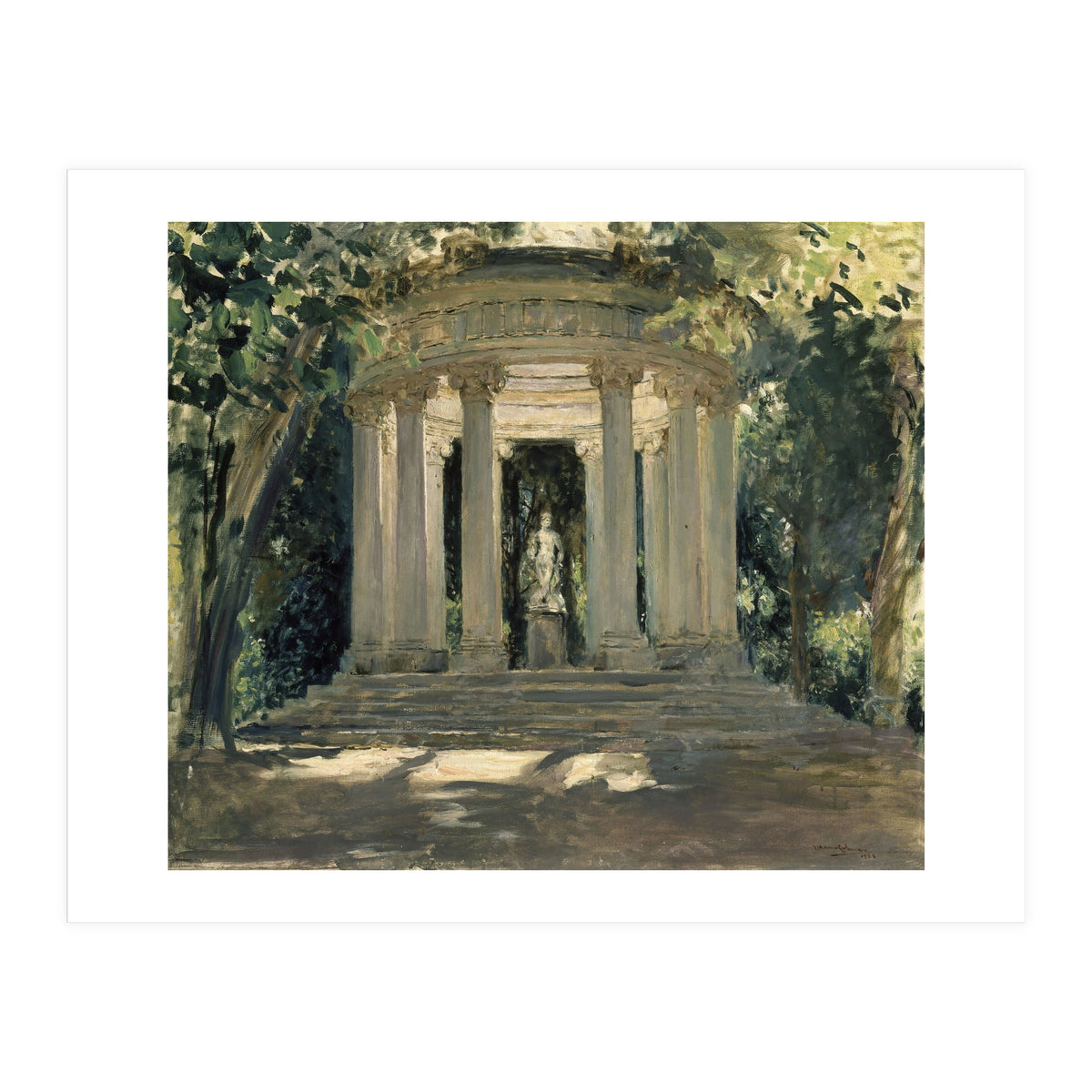 THE VILLA ADRIANA OF TIVOLI (ROME) - 1926 - OIL ON CANVAS - 0.60 X 0.70 M. (Print Only)