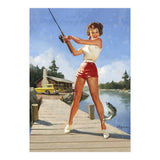 Pinup Fishing Girl With Her Catch (Print Only) thumbnail