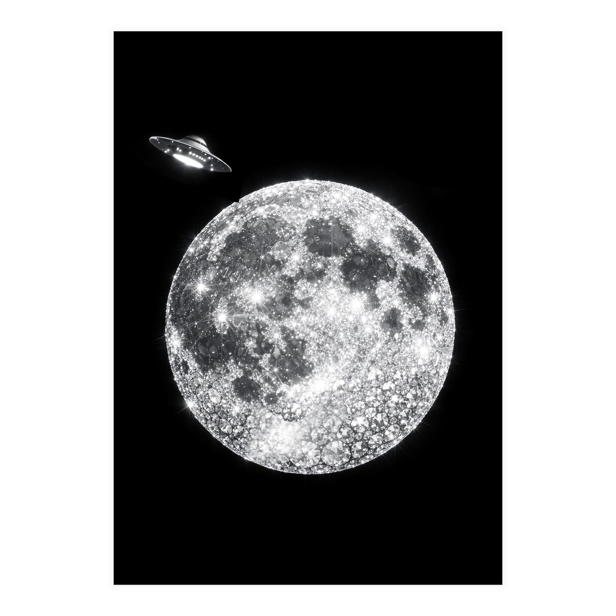 Diamond moon and UFO (Print Only)