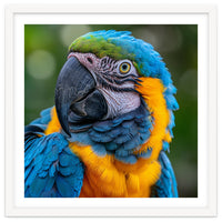 Close Up Blue And Yellow Macaw Parrot Face