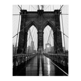 Brooklyn Bridge Black and White, Moody NYC Architecture, Rainy Urban Photography (Print Only) thumbnail