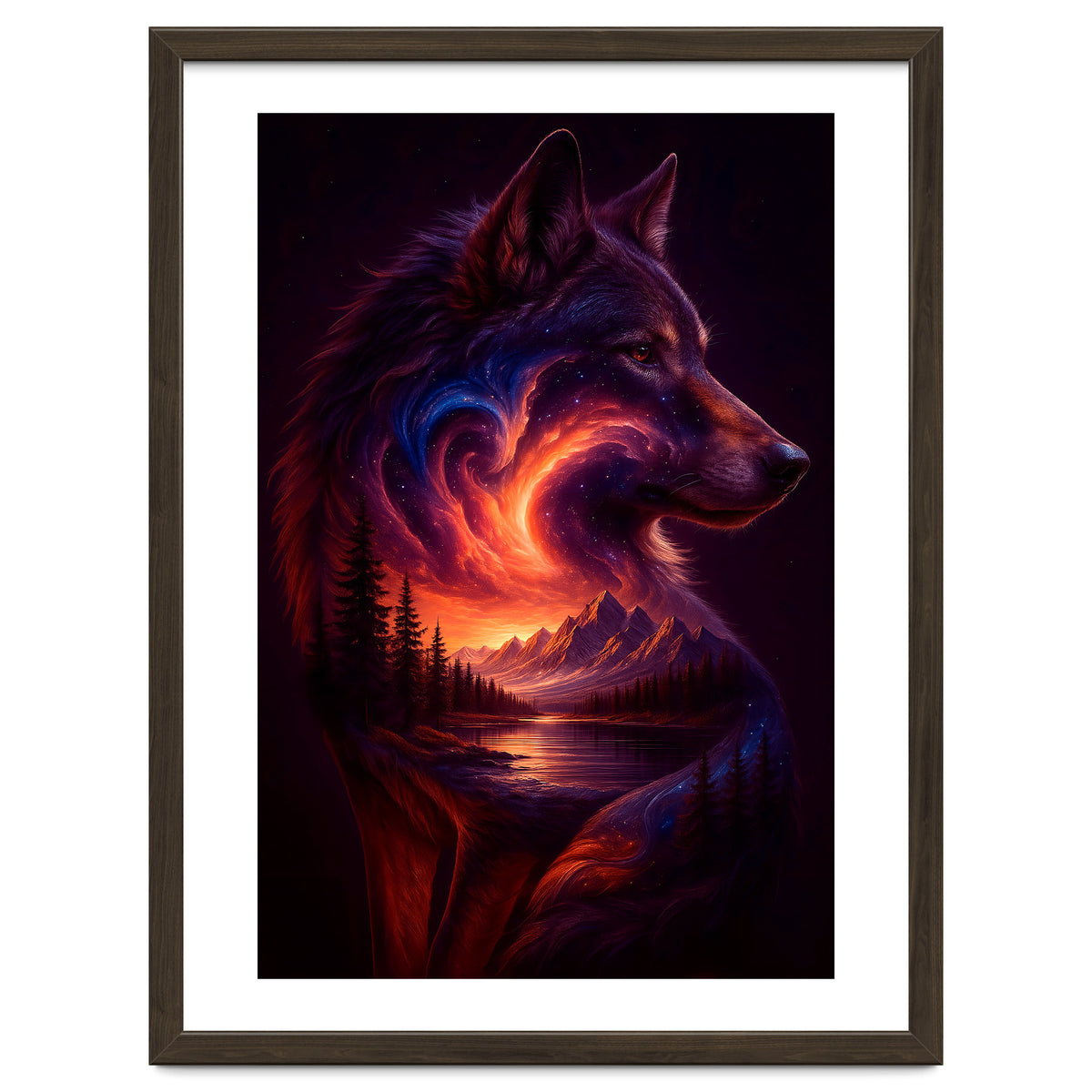 The Nebula Guardian Wolf of the Mountains