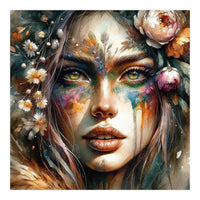 Floral Forest Druid Woman Portrait (Print Only)