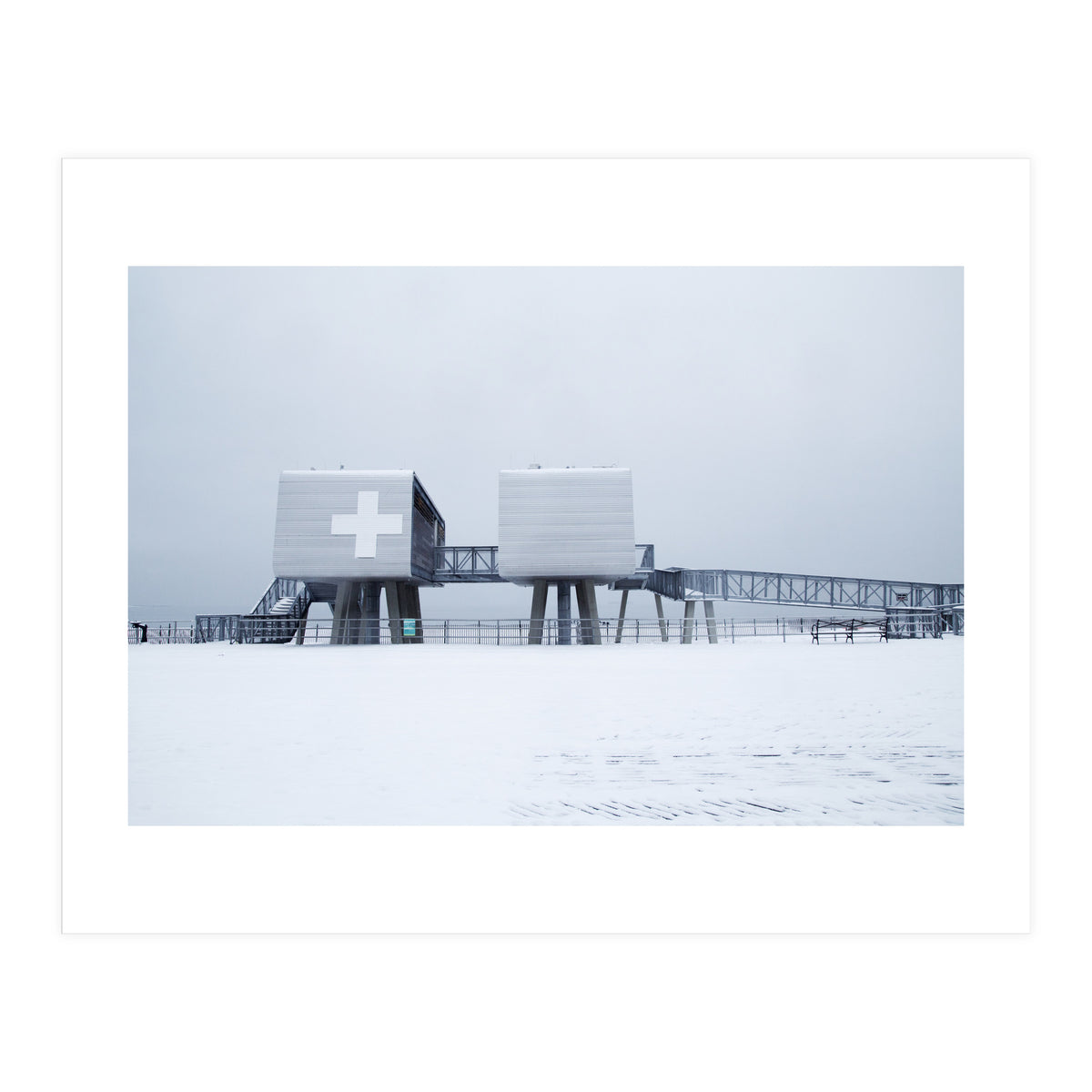 First aid house in the winter seascape (Print Only)
