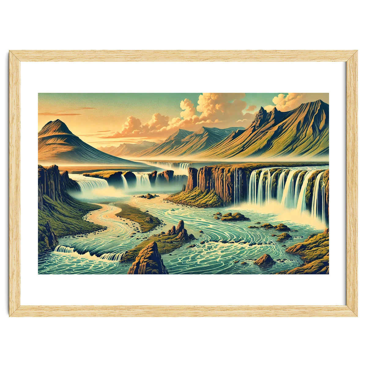 Vintage Iceland, Landscape Poster