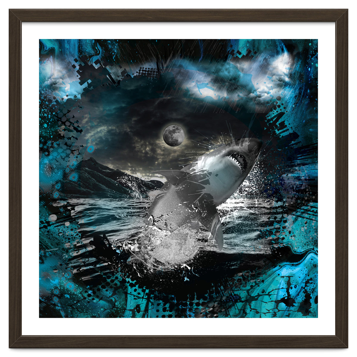 Shark Blue Moon Ocean Splash