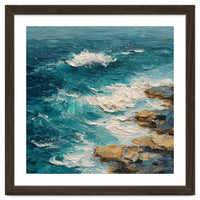 Dynamic Coastal Swell with Sculpted Turquoise Waves