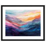 Vibrant Abstract Watercolor Mountain Landscape thumbnail