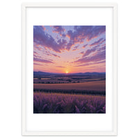 Serene Lavender Fields at Golden Hour Sunset