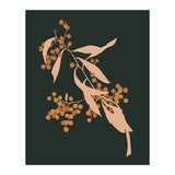 The Blooming Touch, Botanical Vintage Illustration, Dark Blush Bohemian Painting, Plants Nature Eclectic Classy Scandinavian (Print Only) thumbnail