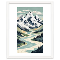 Majestic Alpine Peaks: Organic Modern Landscape Art