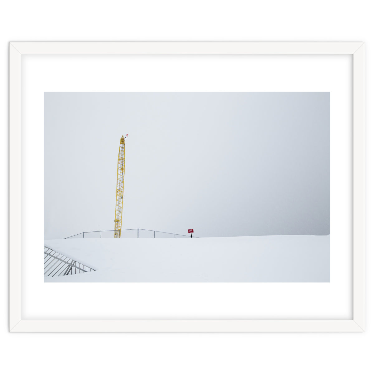 Construction Crane in the Winter Seascape