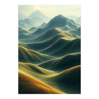 Ethereal Green Mountain Ridges Art (Print Only)