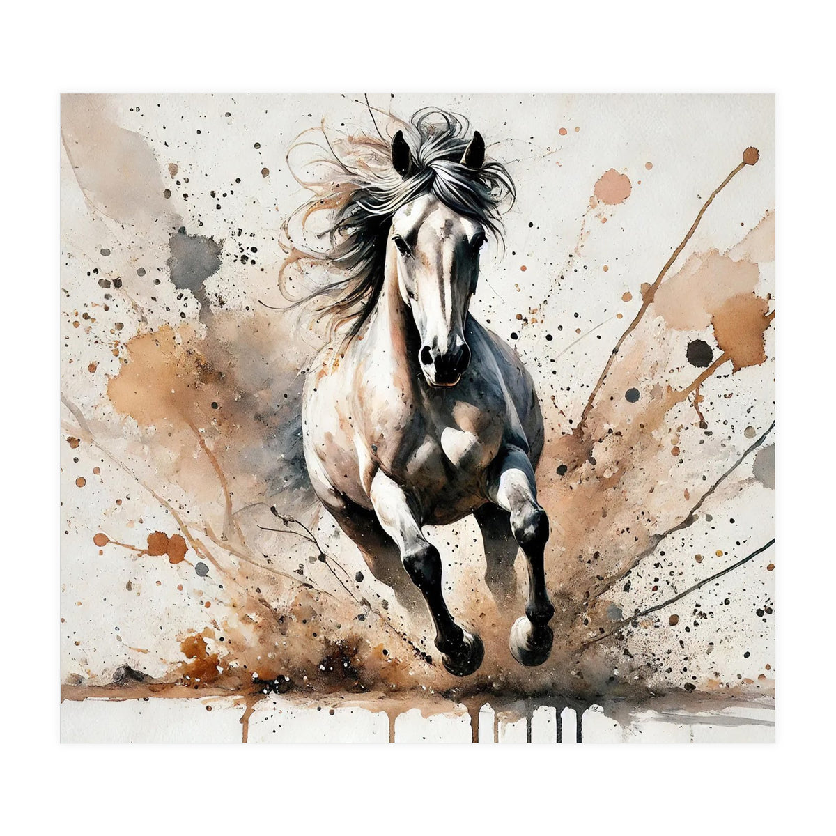 Galloping Horse Front View (Print Only)