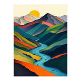 Minimalist Mountain River Landscape (Print Only) thumbnail
