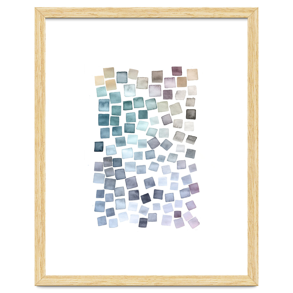 Watercolor Geometric Square Shapes Cozy