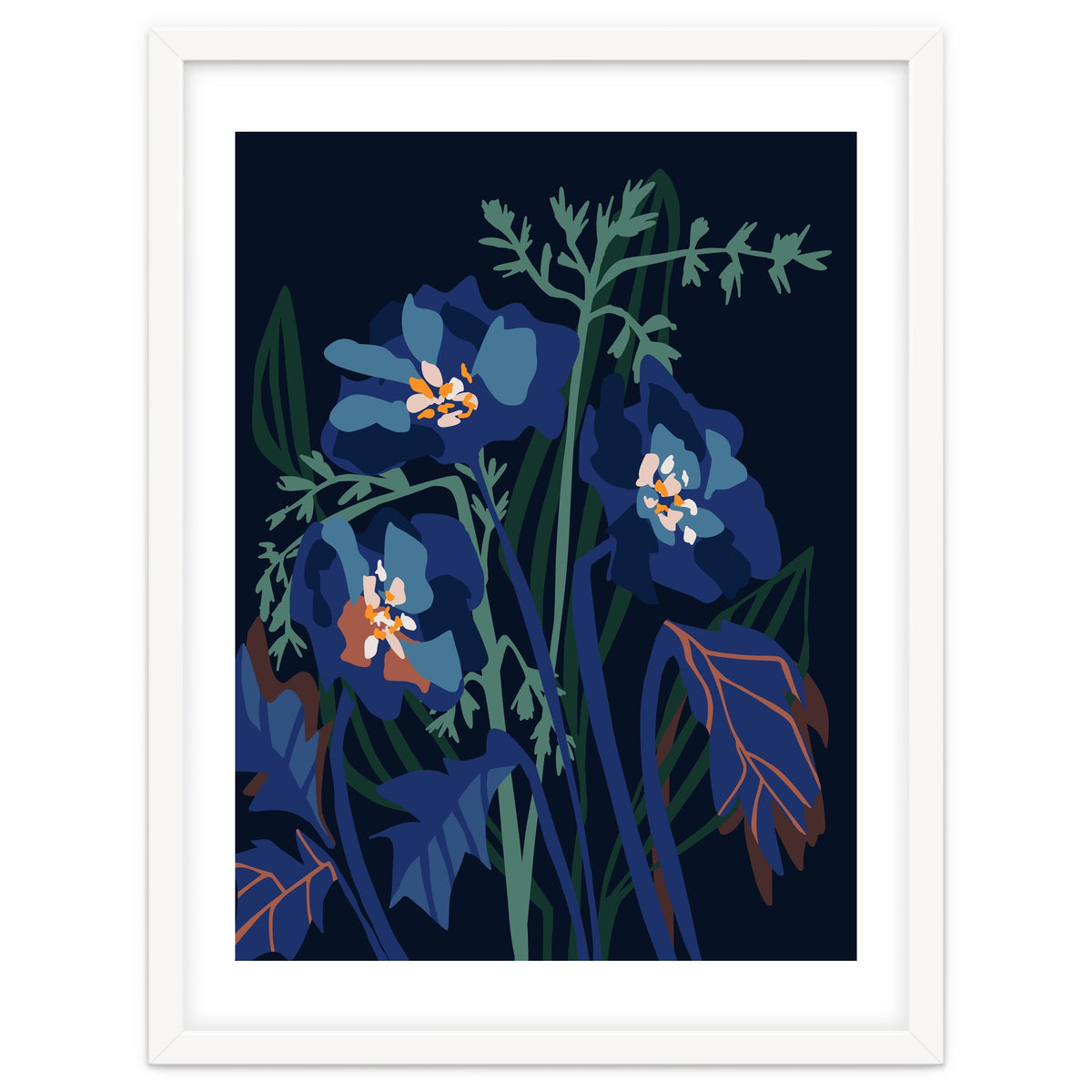Wild Flowers Dark Midnight