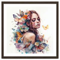 Butterfly Muse Watercolor Portrait