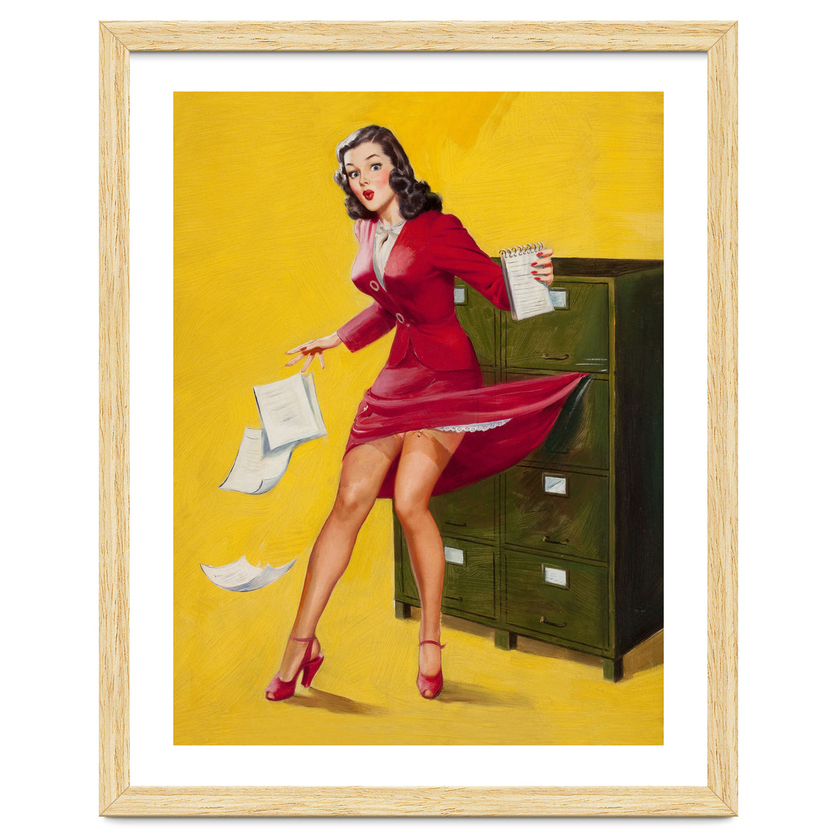 Pinup Girl In Office Accident