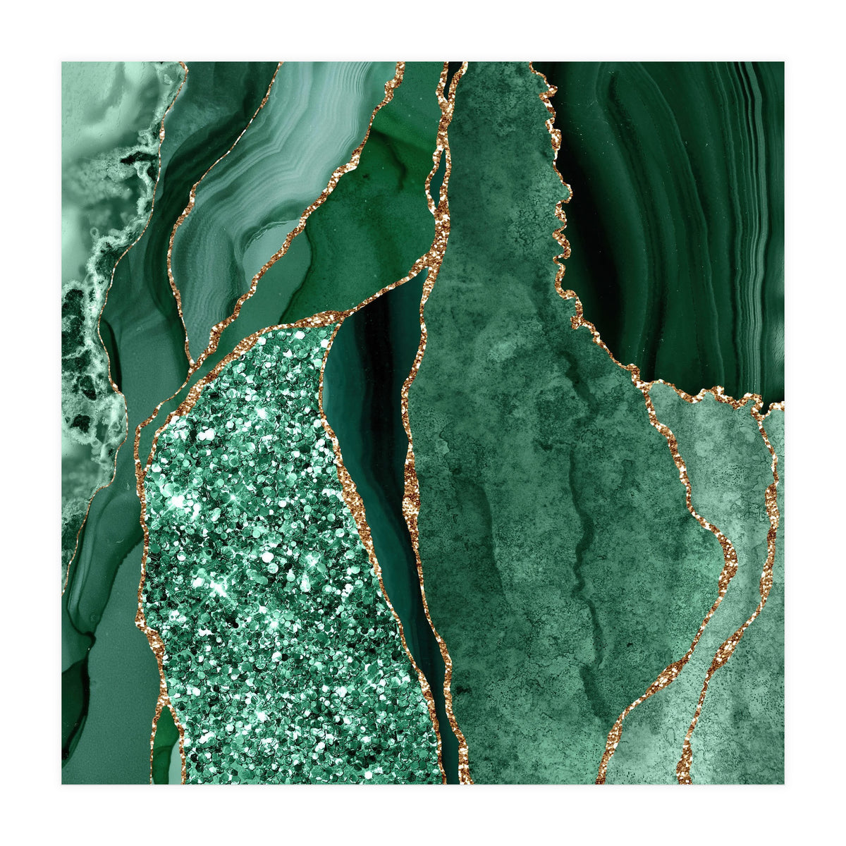 Agate Glitter Ocean Texture 14  (Print Only)