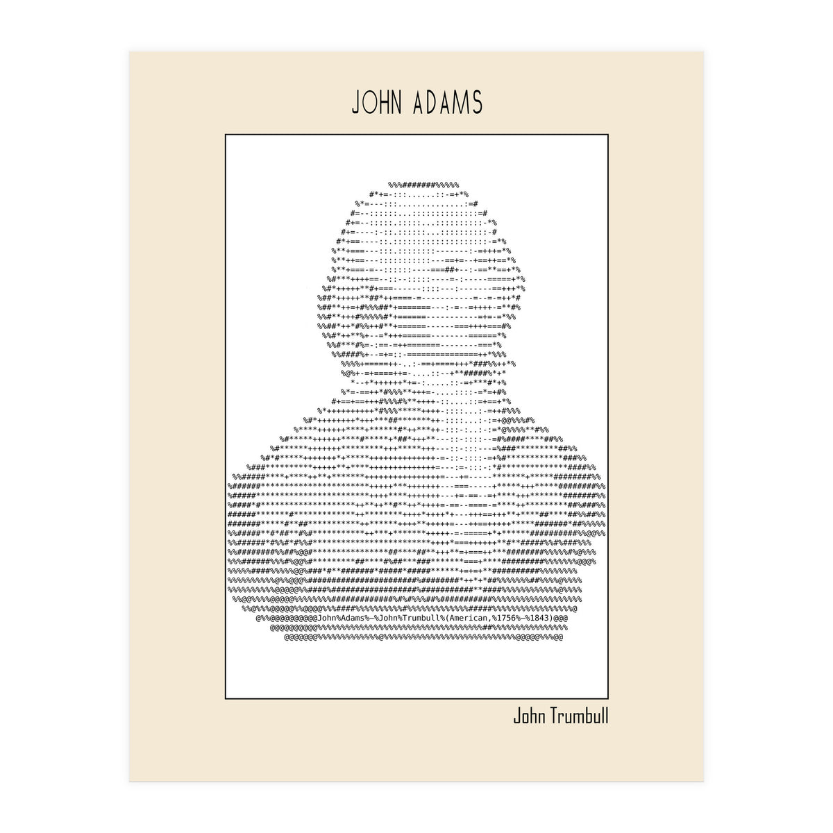 John Adams – John Trumbull (ascii Art) (Print Only)