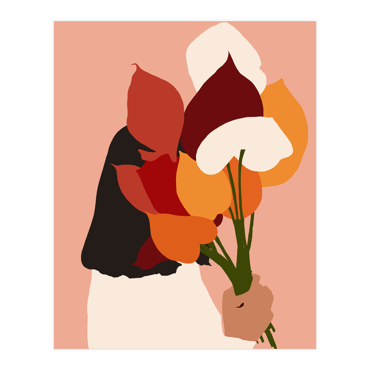 The Comfort Zone, Pastel Bohemian Woman, Floral Self Care Self Love Positivity Growth, Eclectic Boho Concept (Print Only)