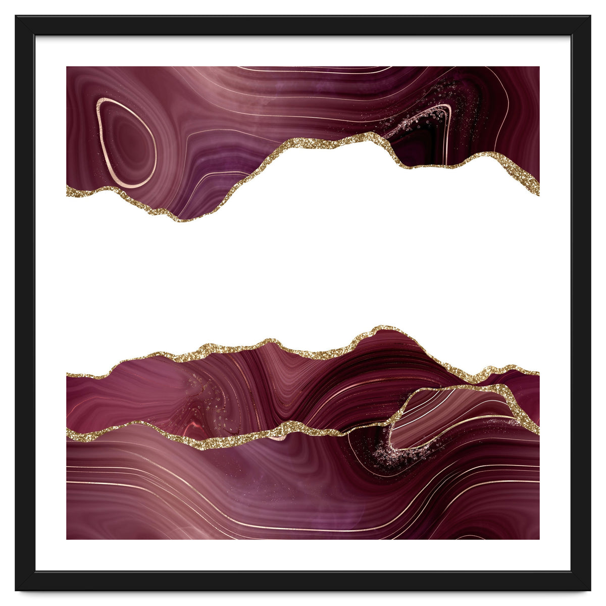 Burgundy & Gold Glitter Agate Texture 07