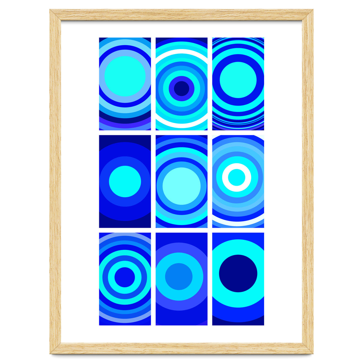 Circles & Rectangles Alt Blue 3 X 3: 2