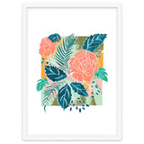 Framed Nature, Botanical Floral Rustic Bohemian, Garden Painting Tropical Illustration thumbnail
