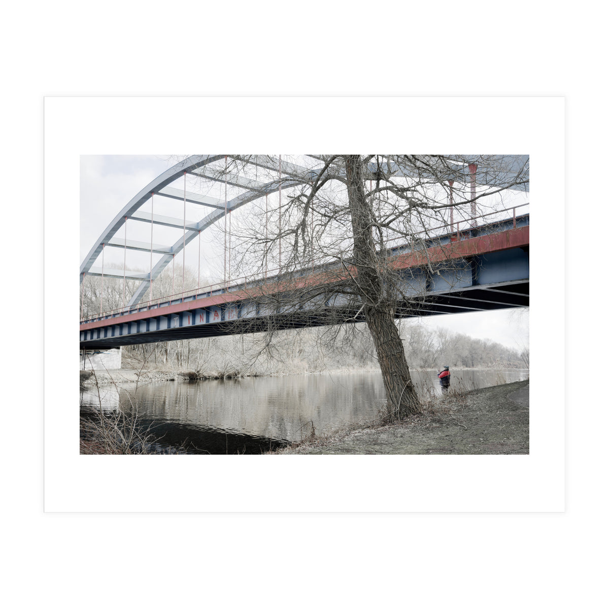 Fishing man under the bridge (Print Only)