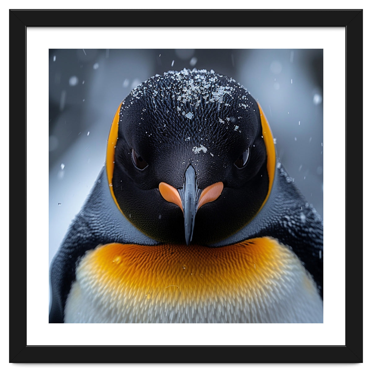 Close Up King Penguin In The Snow