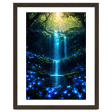 Ethereal Blue Waterfall: Magical Forest Oasis thumbnail