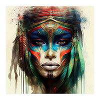 Turquoise Warrior Woman Portrait (Print Only)