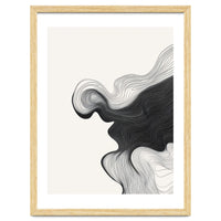 Abstract Black And White Wavy Lines Flowing Organic Shape